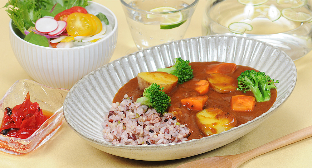 我が家のカレーがカフェごはん風に
